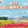 第18回小出川彼岸花まつり：彼岸花を見ながら川沿いをお散歩。模擬店・スタンプラリーも楽しめます！子どもと一緒に秋を見つけにでかけよう！！[2025年9月27日（土）：小出川沿い]